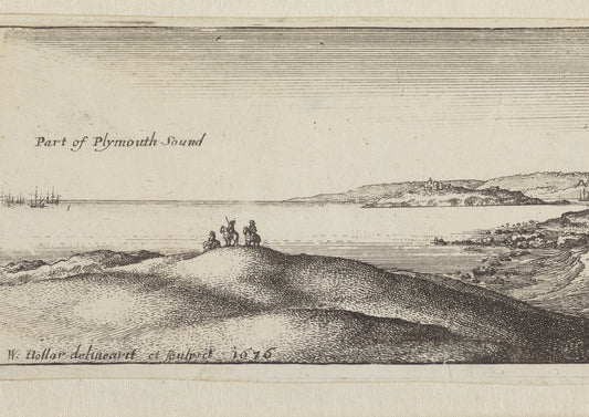 Drawing of Drakes Island from Plymouth Hoe Foreshore, 1675, Print