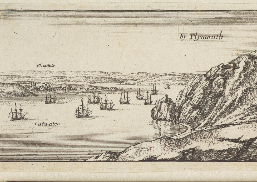 Close up Drawing of Plymouth Hoe, Citadel and Mount Batten, 1676, Print