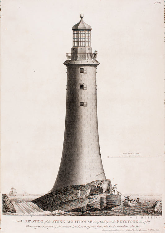 Eddystone Lighthouse (South Elevation) in 1759, Print