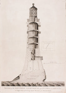 A Diagram of a Section of Eddystone Lighthouse, Print