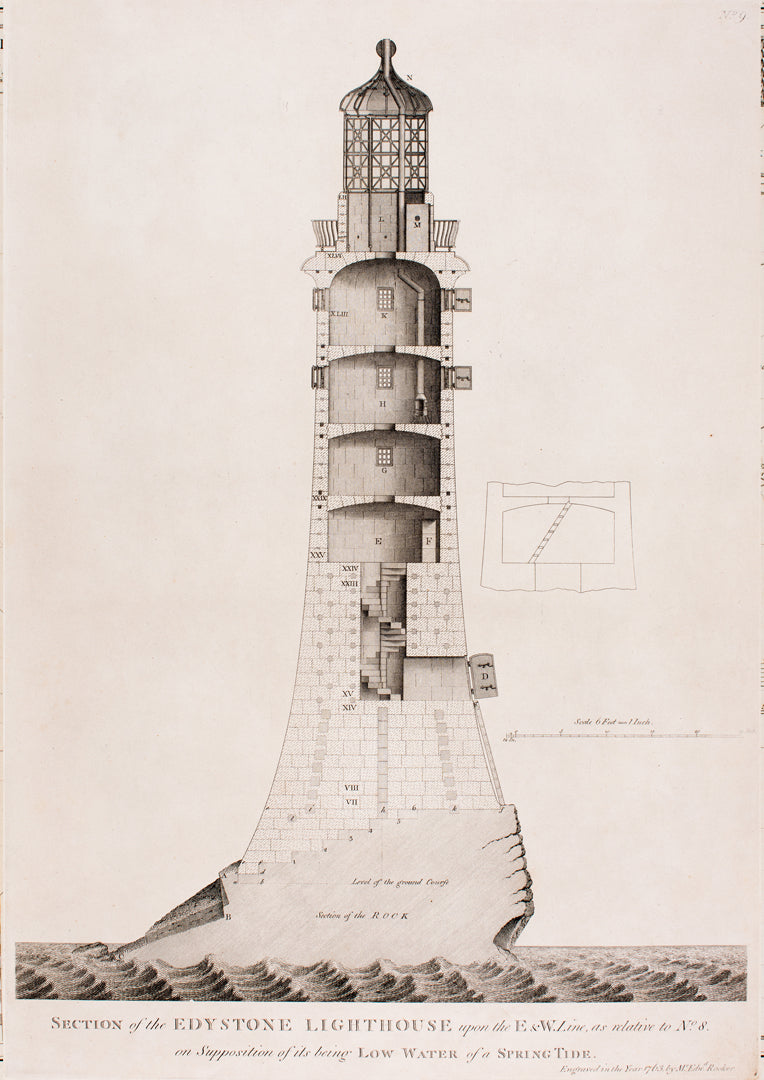 A Diagram of a Section of Eddystone Lighthouse, Print