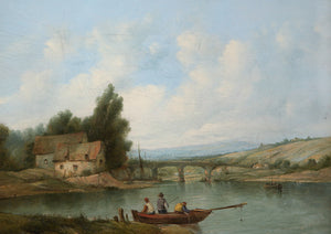 Lake Scene with bridge, Print
