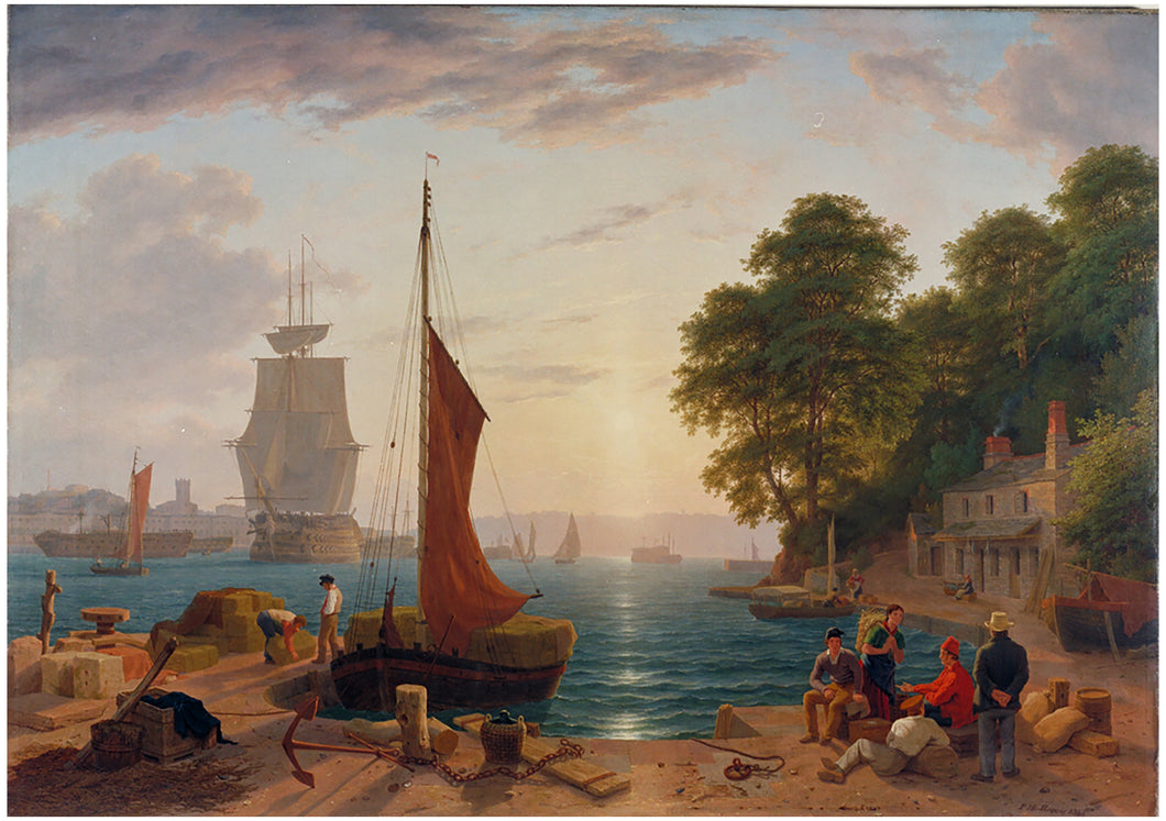 Devonport Harbour with Dockyard in the Distance, Print