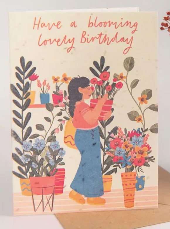 Have a Blooming Lovely Birthday Recycled Seeded Card