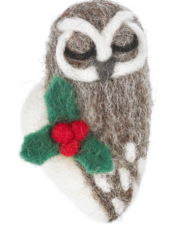 Felt Owl Christmas Decoration