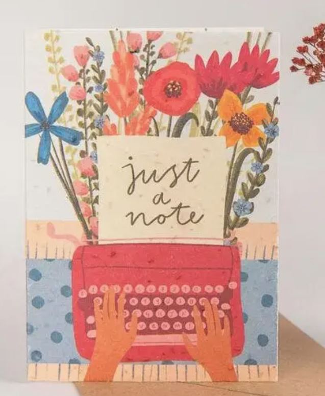Just A Note` Recycled Seeded Paper Greetings Card