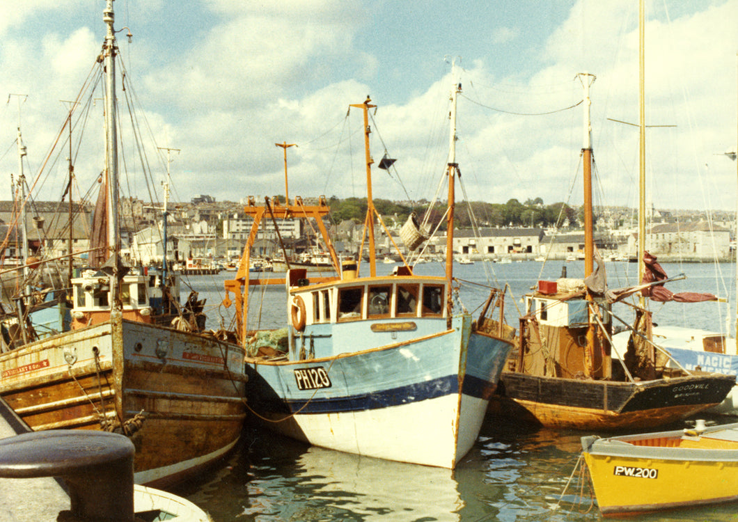 Fishing Vessels on Sutton Harbour, mid 1900s, Print