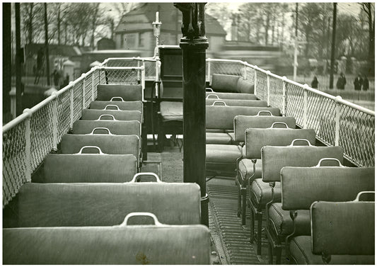 Open Top Deck of Plymouth Corporation Tram, 1924, Print