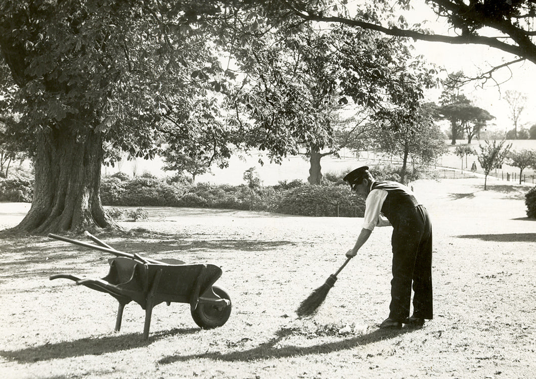 Gardener at Central Park in the mid 1900s