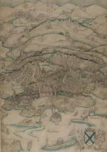 Preparatory drawing for ‘An Aerial View of Plymouth and its Environs’