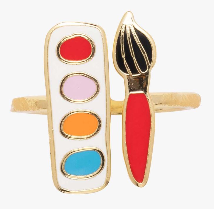 Watercolour & Brush Adjustable Ring