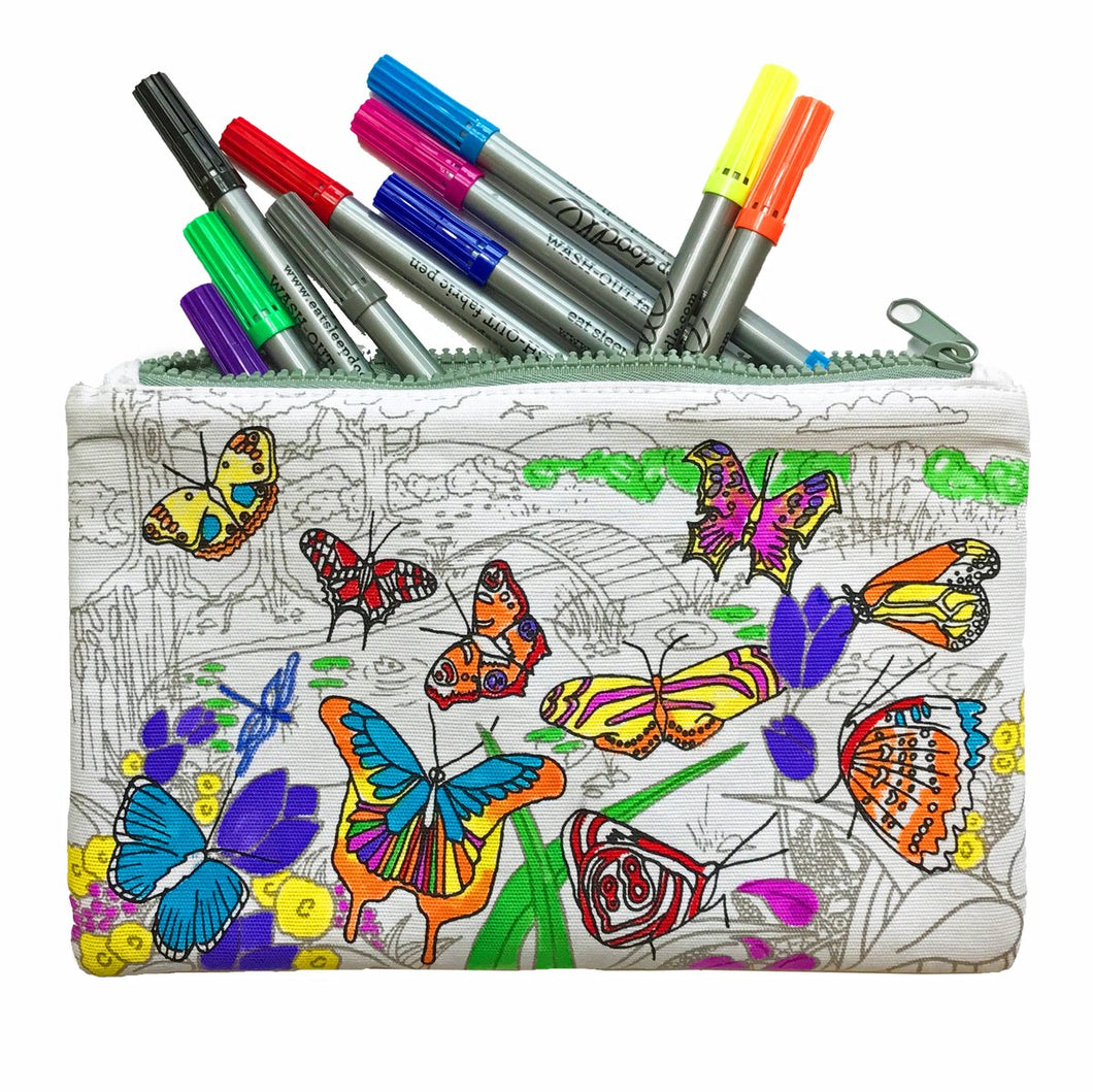 Butterfly Colour In Washable Pencil Case