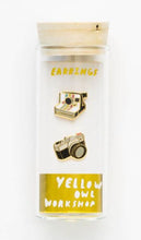 Load image into Gallery viewer, Camera Earrings in Glass Vial
