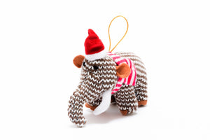 Knitted Mammoth Christmas Decoration