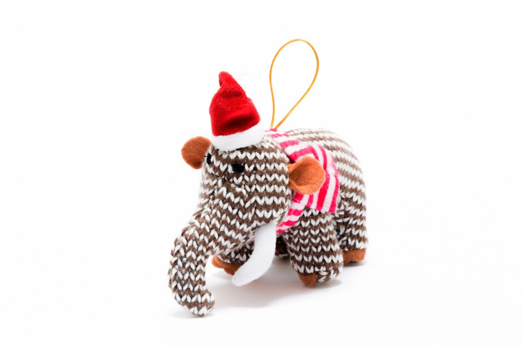 Knitted Mammoth Christmas Decoration