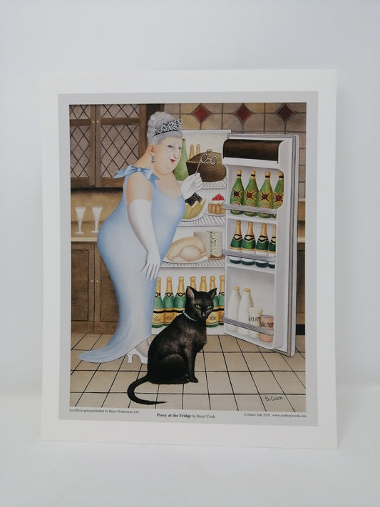 Beryl Cook - Percy At The Fridge (8" x 10" Print)