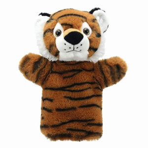 Tiger Hand Puppet - recycled materials