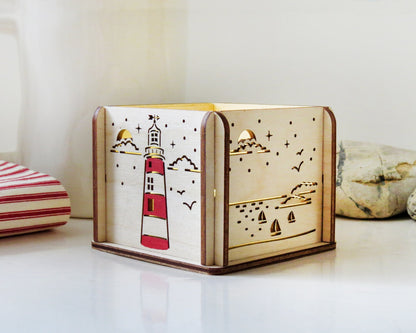 Wooden Light Kit - Starry Night Lighthouse