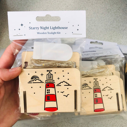 Wooden Light Kit - Starry Night Lighthouse