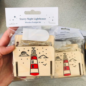 Wooden Light Kit - Starry Night Lighthouse